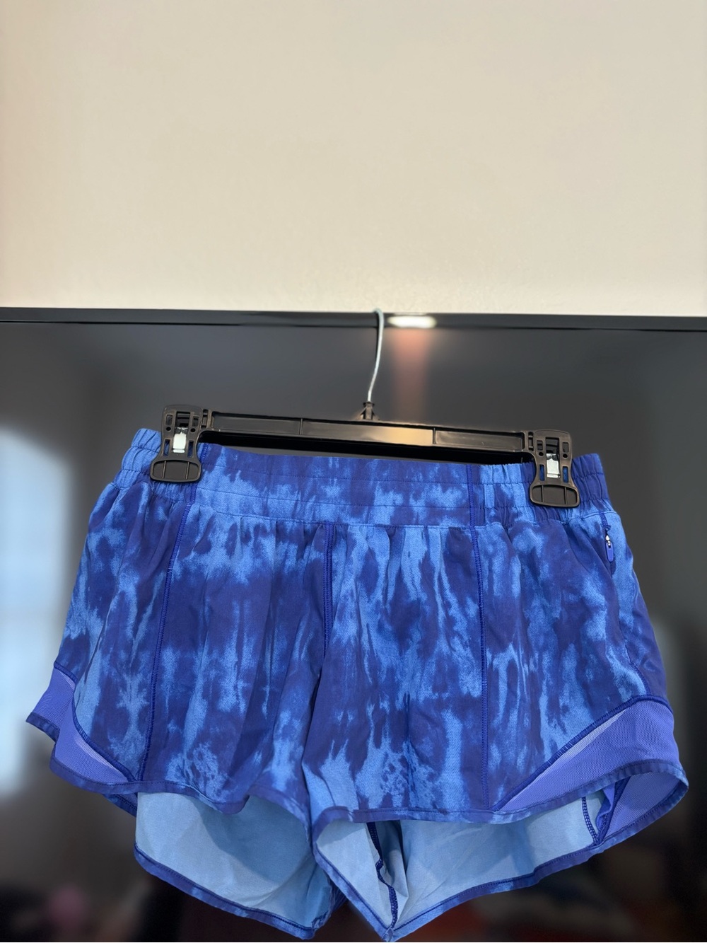 Blue Tie-Dye Lululemon Hotty Hot Shorts
